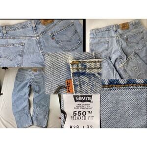 VTG 90s USA Levis 550 Jeans Orange Tab Relaxed Tapered Fit Mens 36x31 Light Wash